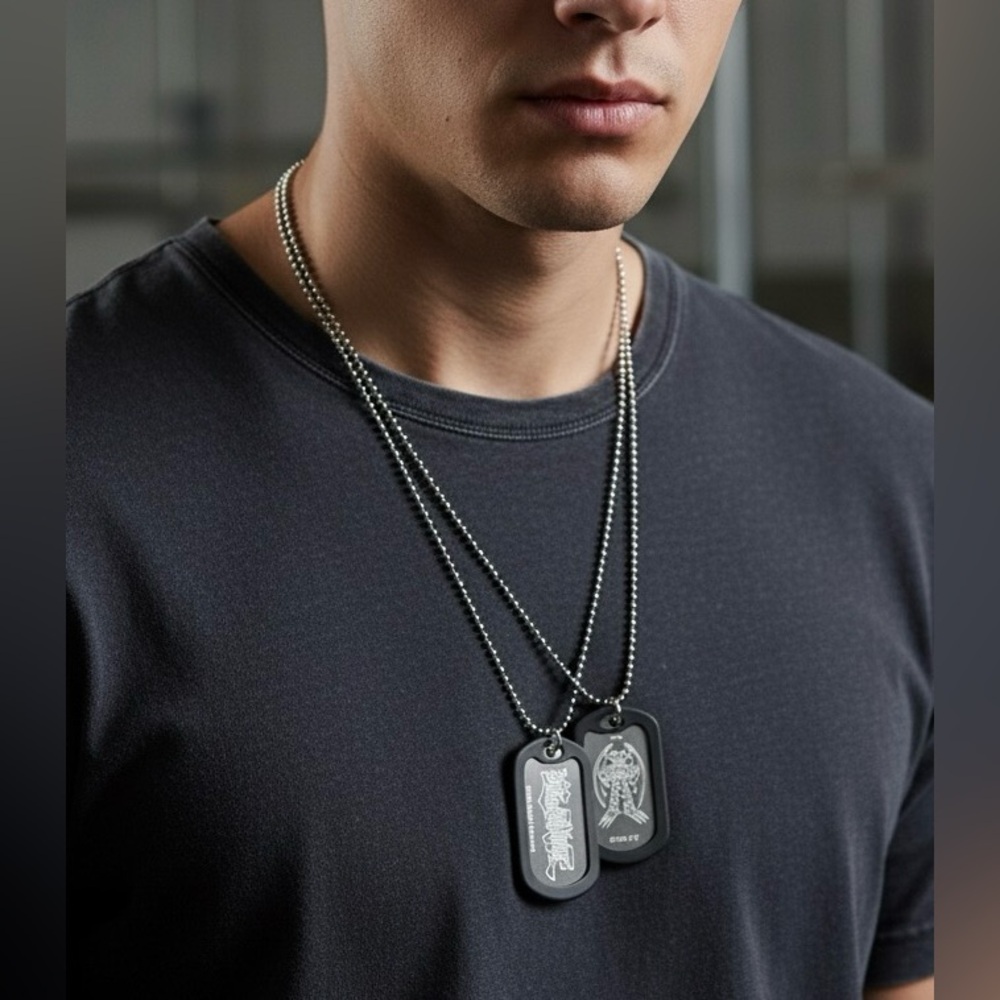 Vintage Yu-Gi-Oh! Summoned Skull Dog Tag Necklace 2000s Collectible